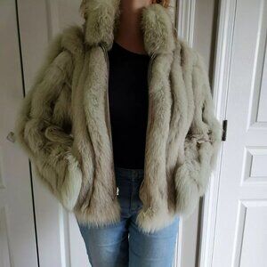 Unique Women DIEGO M JACKET Two-Sided Pearl Fur/Polyester Light-Weight S/M Italy